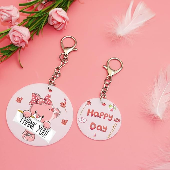 20 Pieces 3.5Inch Acrylic Keychain Blanks White Acrylic Ornament Blanks Bulk - Image 5
