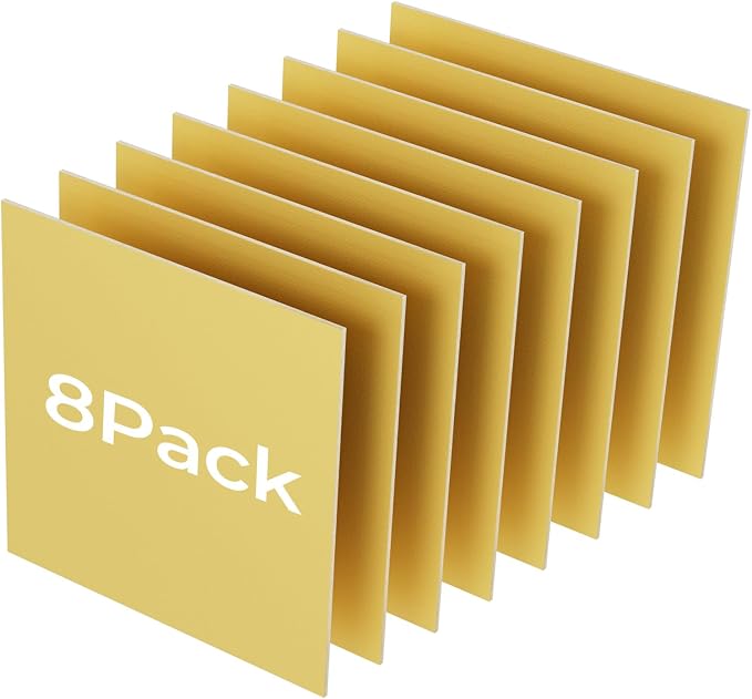 8 Pack Gold Basswood for Laser Cutting, for Laser Engraving, DIY Craft Wood & by Creatorally