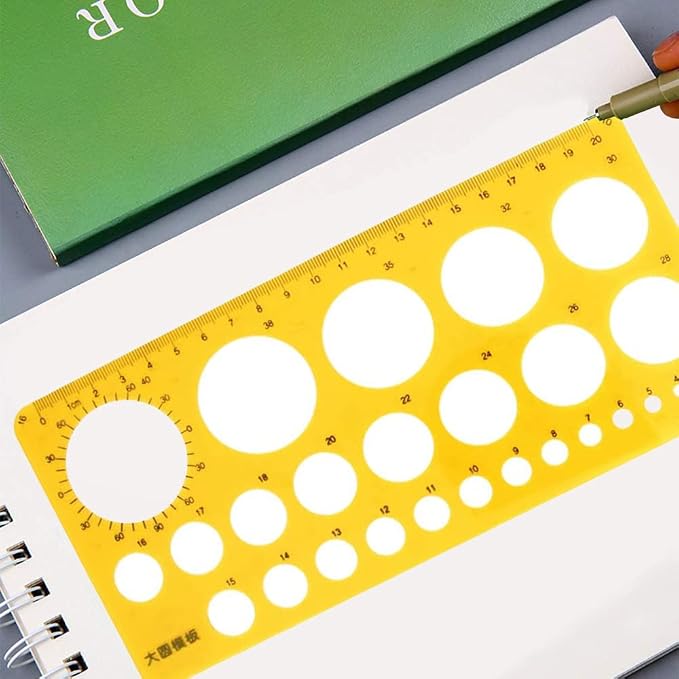 Utoolmart Geometric Drawing Template Measuring Ruler 20cm - Image 5