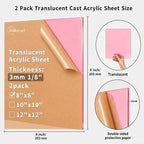 1/8 Thick 8 x 8 inch Translucent Acrylic Sheets - Image 2