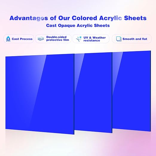 Adrattnay Blue Acrylic Sheets 1/8 Thick, Opaque - Image 3