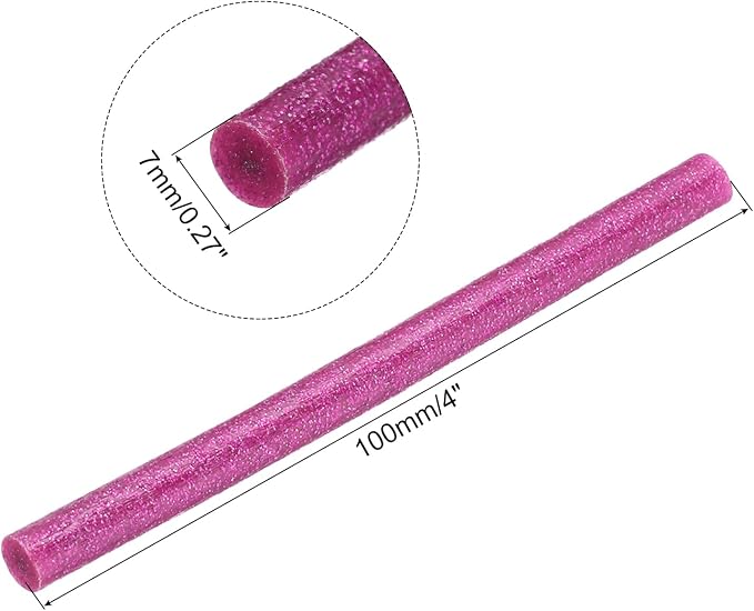 uxcell Mini Hot Glue Sticks for Glue Gun 7mm x 100mm Glitter Rose 12pcs - Image 2