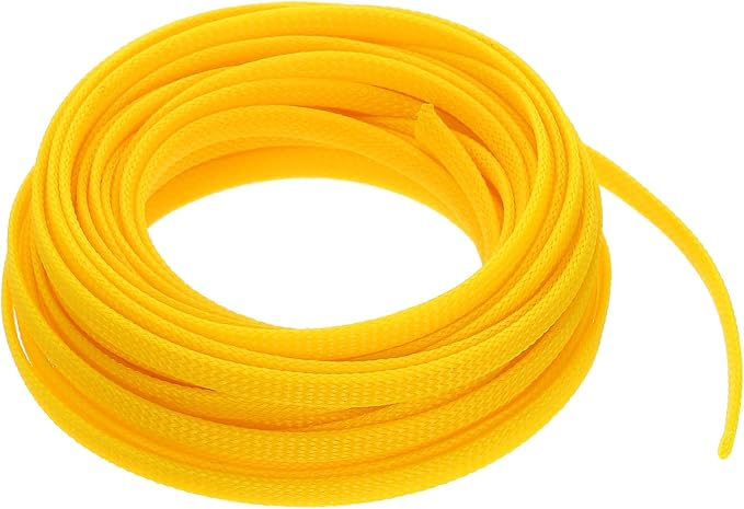 uxcell PET Expandable Sleeving 25ft 1/4" Yellow Cable Management Sleeve Cord by uxcell