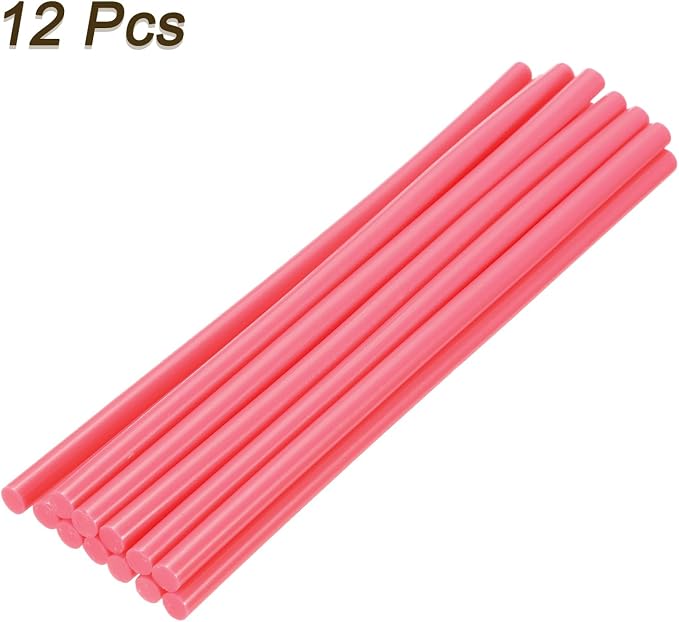 uxcell Mini Hot Glue Sticks for Glue Gun 7mm x 200mm Rose Red 12pcs - Image 3