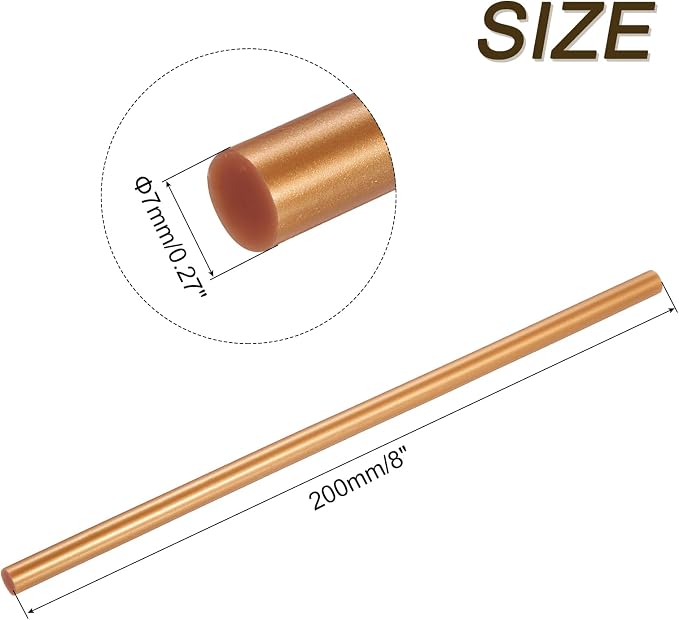 uxcell Mini Hot Glue Sticks for Glue Gun 7mm x 200mm Metallic Gold 12pcs - Image 2