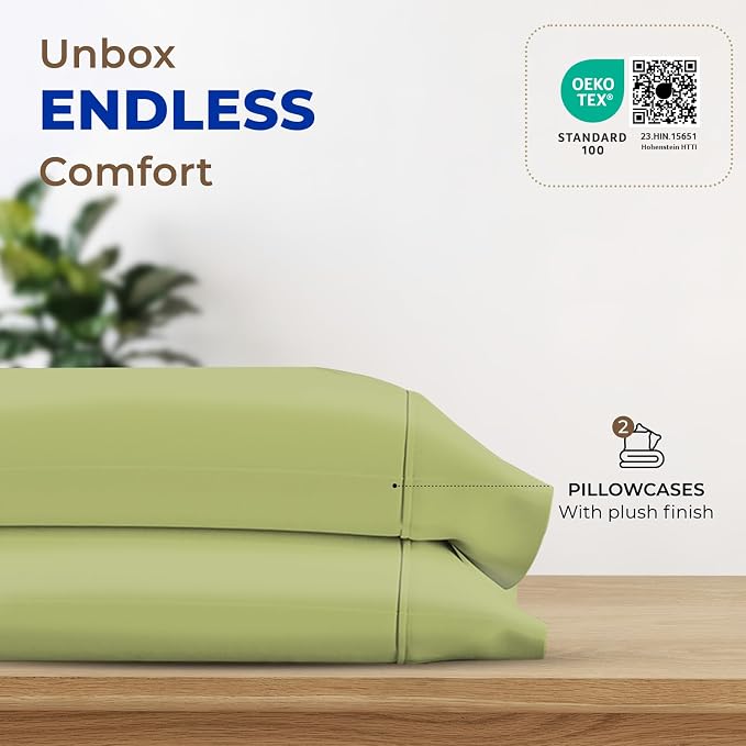 Thread Spread 100% Egyptian Cotton King Size Pillow Cases Set of 2 - Image 3