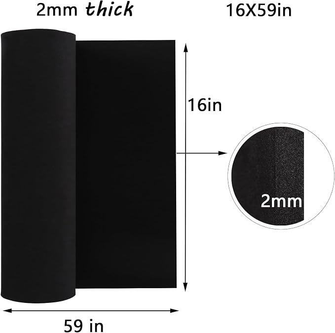 AMZQNART EVA Foam 2mm, Cosplay Foam Roll 16 x 59in Black, Suitable - Image 2