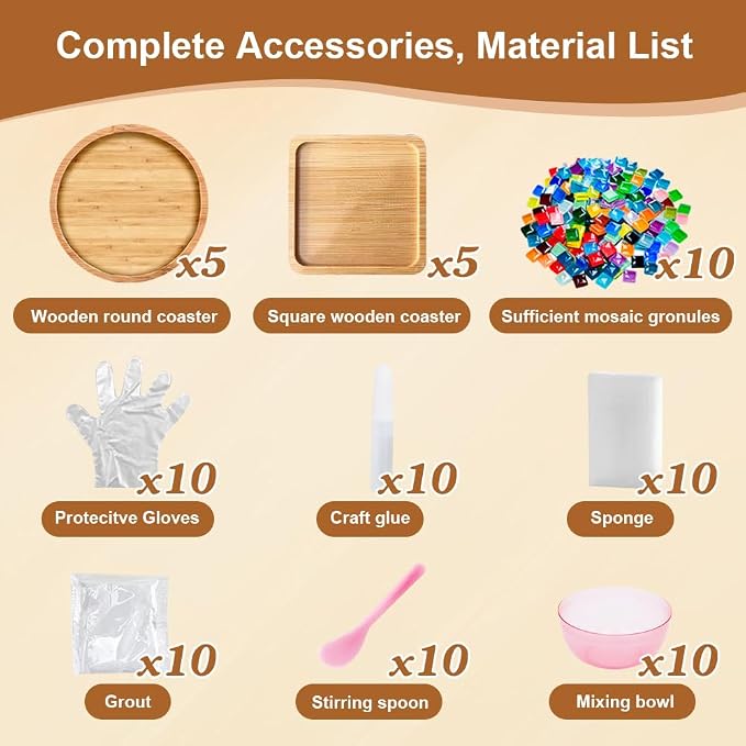 Adboros 10 Sets DIY Glass Mosaic Tiles - Image 2