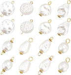 PandaHall 80Pcs Pearl Pendant Connectors, 8 Style Irregular Pearl Bead Links by PHPandaHall