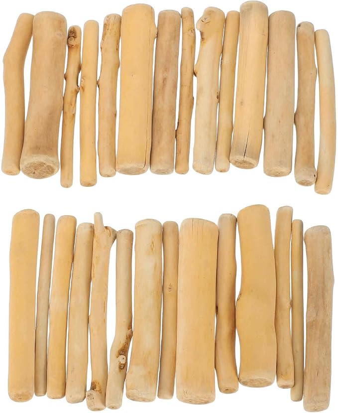 MECCANIXITY 3.9" Natural Driftwood Pieces, 0.3" to 0.8" Dia Driftwood Twigs by MECCANIXITY