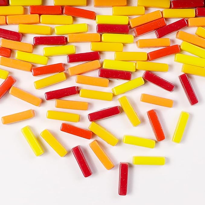 1 LB 5x20mm Glass Strips Mosaic Tiles by BuenoarteMosaicStone