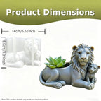 Lion and Cub Flower Pot Silicone Resin Molds, Animal DIY Making Decor Art Crafts - Image 2