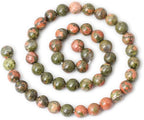 45PCS 8mm Natural Unakite Gemstone Round Loose Beads - Image 2