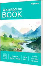 Watercolor Paper Pad, 140lb/300gsm Artist Painting Drawing Paper Book, Art by Hapikalor