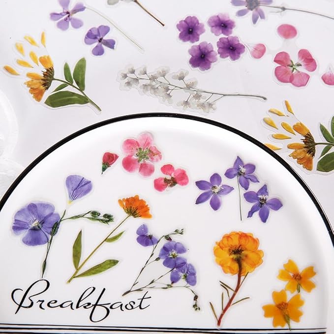 160 Pcs Transparent Flower Stickers - Image 6