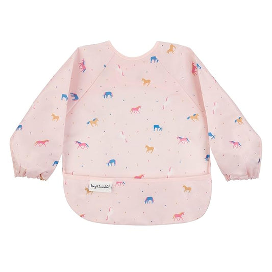 Tiny Twinkle Long Sleeve Bib for Babies & Toddlers – Waterproof Smock Bib for Eating – Machine Washable & Mess-Proof, Baby Feeding Essential & Shower Must-Have(Unicorn Confetti, 6–24M)