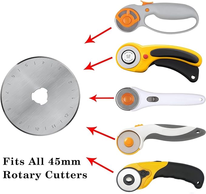 HEADLEY TOOLS 45mm Rotary Cutter Blades 15 Pack Fits Olfa, Replacement Rotary - Image 3