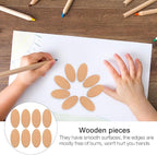 EXCEART 60Pcs Basswood Unfinished Oval Wood Slices 0.78X1.57X0.07In - Image 8