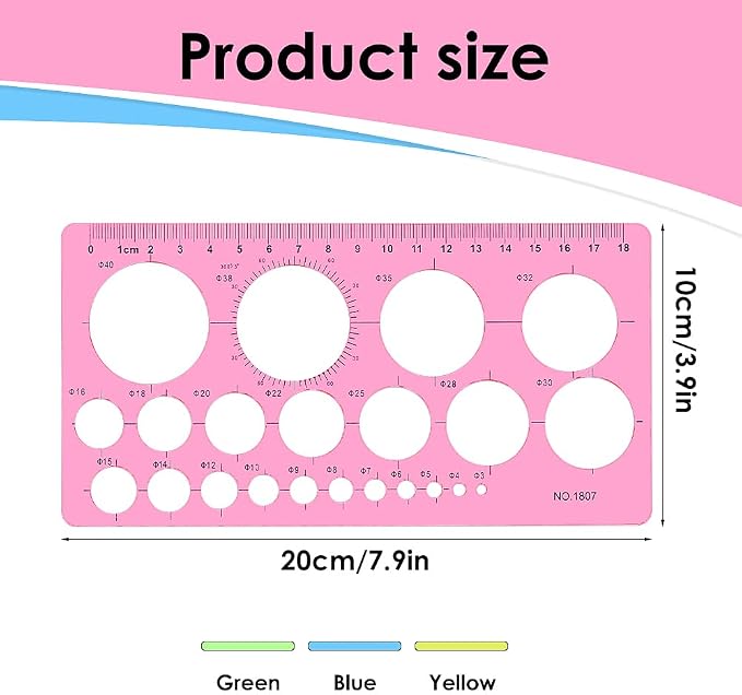 4 Pcs Circle Template for Drawing Circle Stencils Drafting Tools Set Stencil - Image 2