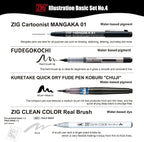 Kuretake Zig Inktober pen set, for Illustration, Manga Drawing, Lettering and - Image 2
