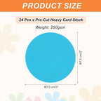 MECCANIXITY 24 Pcs Circle Card Stock, 3 Inch Round Cutouts Paper Thick - Image 2