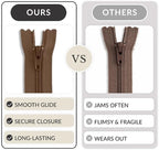 Nylon Coil Zipper 24 Inch Non-Separating Closed End – Light Brown – Replacement - Image 7