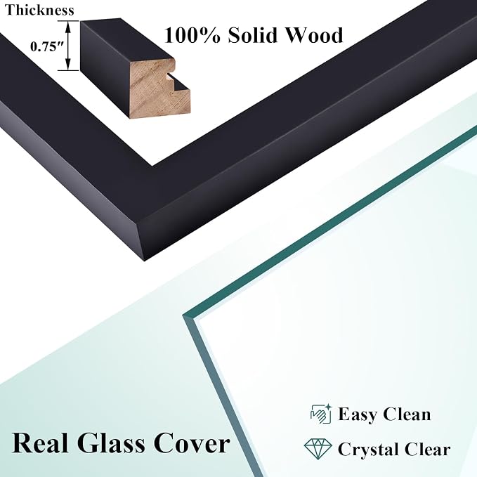 RPJC 5x7 Picture Frames Made of Solid Wood High Definition Glass - Image 7