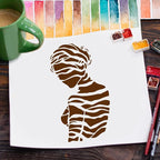 FINGERINSPIRE 4PCS Women Stencils 8.3x11.7 Inch Artistic Female Painting - Image 5