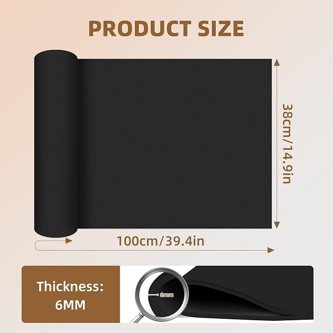 39"x15" EVA Foam Roll, 86 kg/m3 High Density 6MM Thick Foam Sheets, Flexible & - Image 2