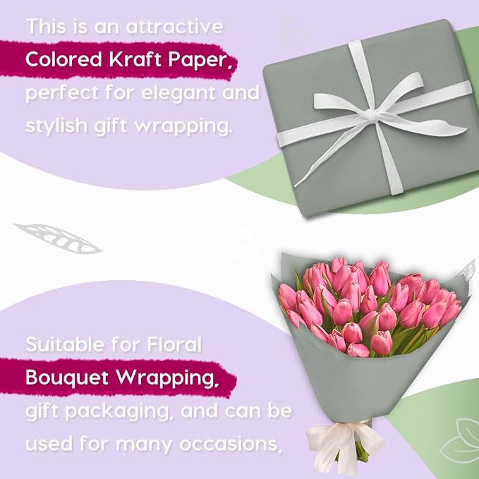 PerkHomy Light Grey Kraft Paper Roll 36" x 1 - Image 4