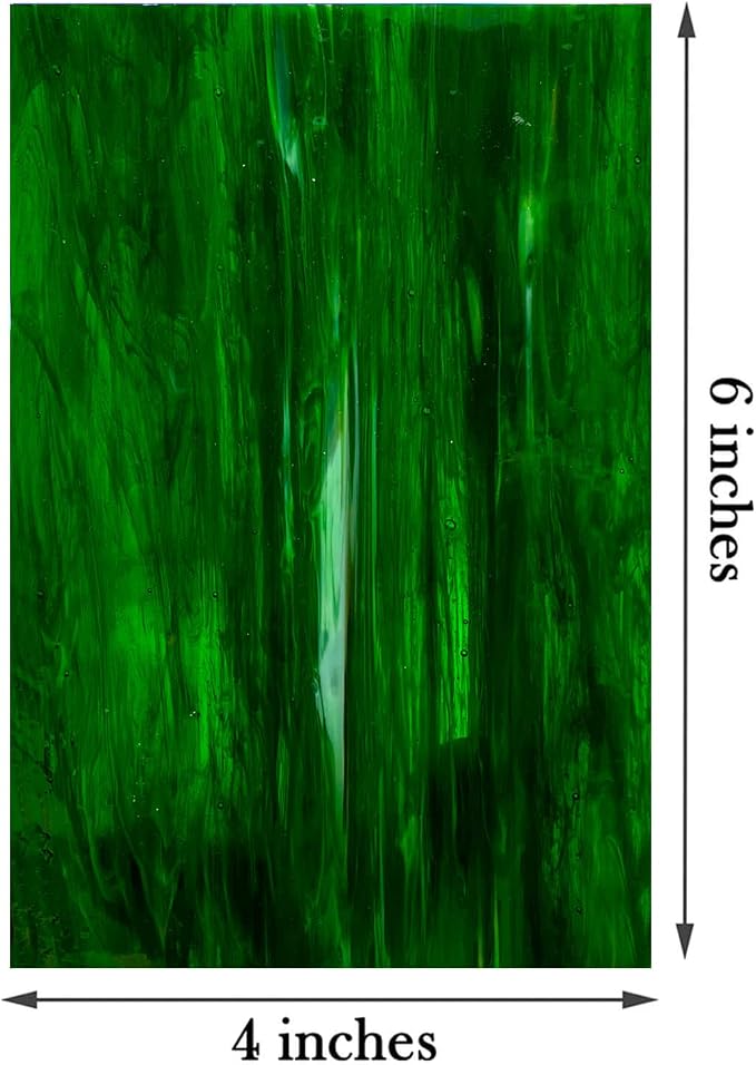 LITMIND 12 Sheets Green Stained Glass Sheets – 4 x 6 Inch Assorted Opaque Art - Image 5