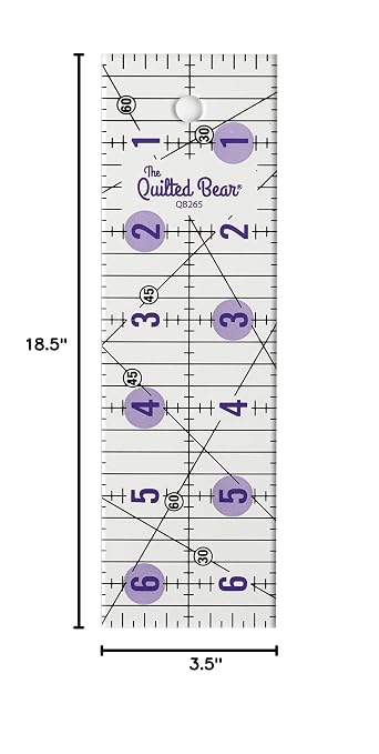 The Quilted Bear Rectangular Acrylic Quilting Ruler, Precise Bold Lines - Image 8