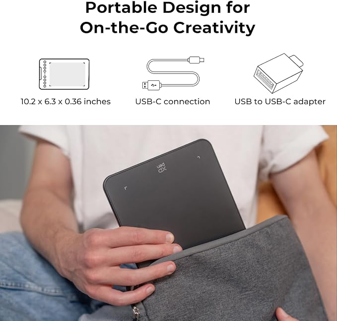 XPPen Updated Deco Mini7 V2 Drawing Tablet-16384 Levels of Pressure - Image 6