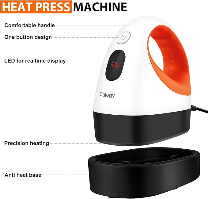 Calogy Mini Heat Press, Heat Transfer Machine, Constant Temp Control, Insulated - Image 5