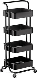 Pipishell 4 Tier Mesh Utility Cart, Rolling Metal Organization Cart by Pipishell