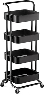 Pipishell 4 Tier Mesh Utility Cart, Rolling Metal Organization Cart by Pipishell