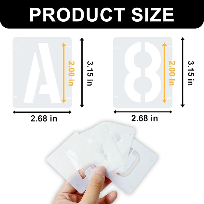 2 Pack - 2 Inch Letter Stencils Set, 72 Reusable Stencils - Image 3