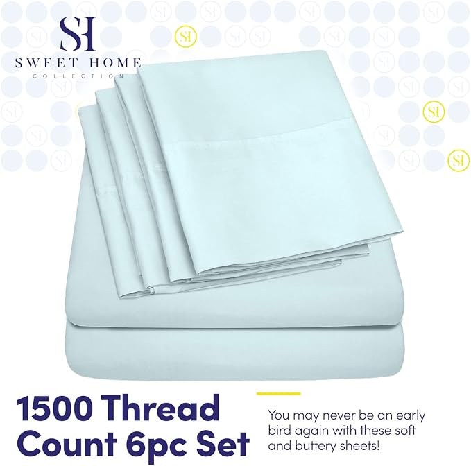 Sweet Home Collection 6 Piece 1500 Supreme Collection Brushed Microfiber Deep - Image 2