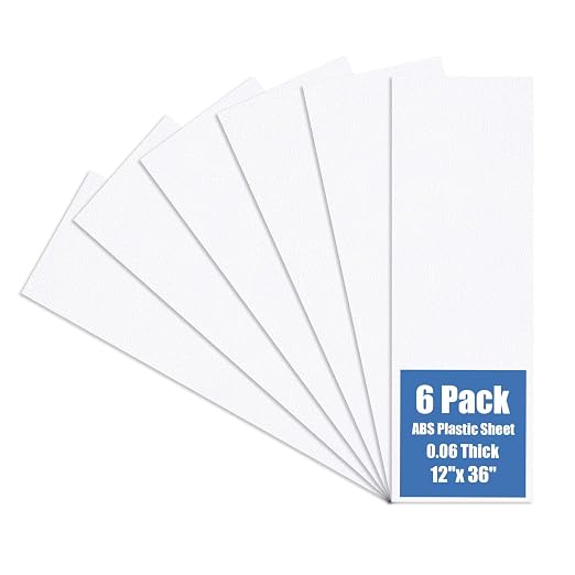 Plastic Sheet 12" x 36" x 0.06", Abs Plastic Sheets 6 Pack by KINLINK