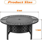OutVue 42 Inch Fire Pit with 2 Grills, Extra Large Wood Burning Fire Pits - Image 5