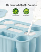 Popsicle Molds for Kids, 9 Pieces Popsicles Molds Silicone BPA- Free Popsicle - Image 4