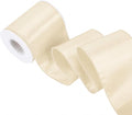 Ivory 4 Inch Continuous 15 Yards Satin Wired Ribbon by Simplegoal