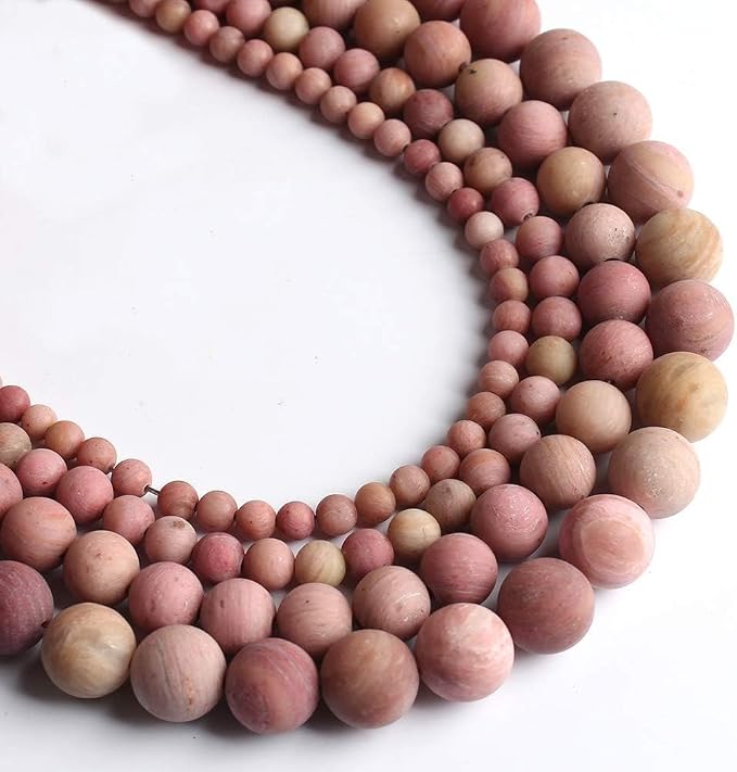 6mm Matte Pink Rhodochrosite Bead, 15-Inch Matte Round Loose Stone Beads - Image 6