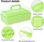 Small Toolbox with Handle, Tackle Box 3-Layer Craft Organizers, Portable - Image 3