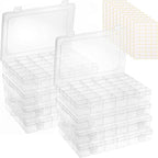 OUTUXED 8 Pack 36 Grids Clear Plastic Storage Boxes by Outuxed