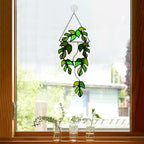 BOXCASA Monstera Leaf Stained Glass Suncatcher Window Hanging Plant Gift | - Image 8