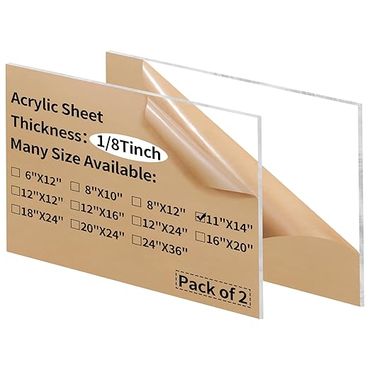 11 x 14 inch Clear Acrylic Sheets 1/8 inch Thick by gdhwcxl