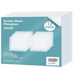 Egofine Plexiglass Sheets Acrylic Sheets 12 Pack of 16x20’’ 0.04 Thick Clear by Egofine