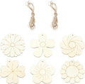 60 pcs 6 Styles Spring Flower Theme Undyed Wood Cutout Charms Sunflower Cherry by Gythara