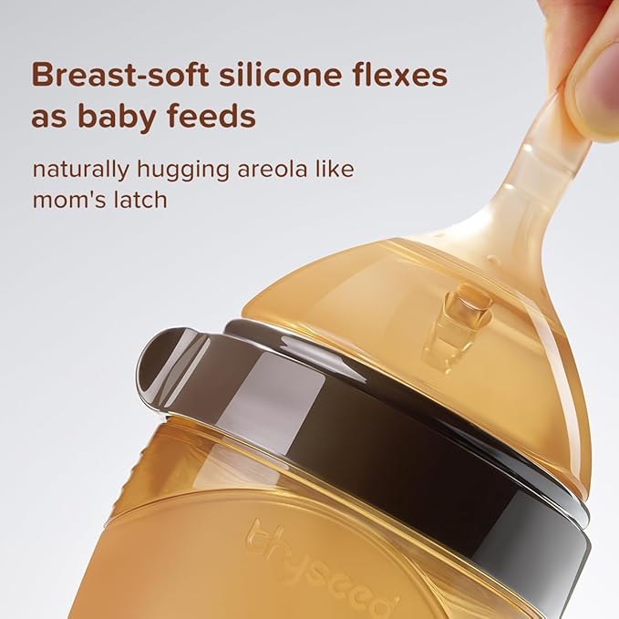 Thyseed Silicone Natural Breast-Like Bottle with Nipple(10+ Months),8oz，1pack